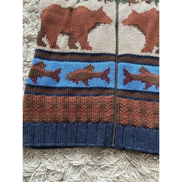 Woolrich Womens Zip Up Shawl Collar Sweater Yellowstone Here I Come Small Vest - Picture 5 of 14